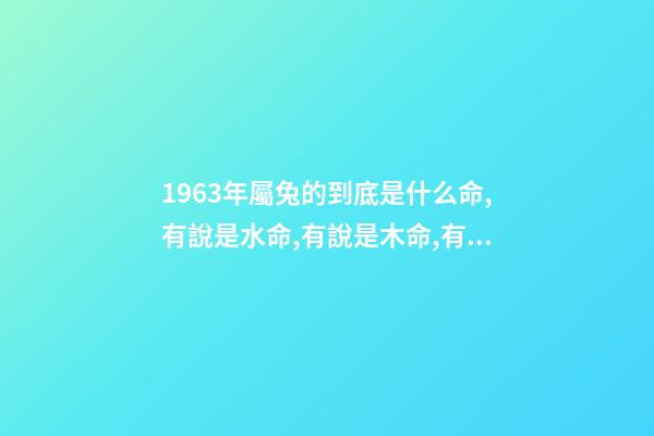1963年屬兔的到底是什么命,有說是水命,有說是木命,有說是金命 水兔命屬于上等命嗎-第1張-觀點-玄機派